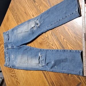 CITIZEN OF HUMANITY Jeans Womens 27 BLUE ROCKET CROP  Used HIGH RISE Distressed